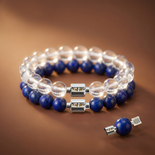 Lapis Lazuli & Clear Quartz Bracelet