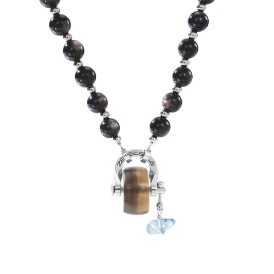 Scorpio Obsidian & Smoky Quartz Necklace