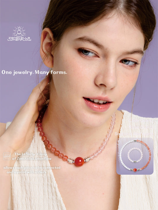 Lumenflow Bracelet System — Flower-pattern Red Agate