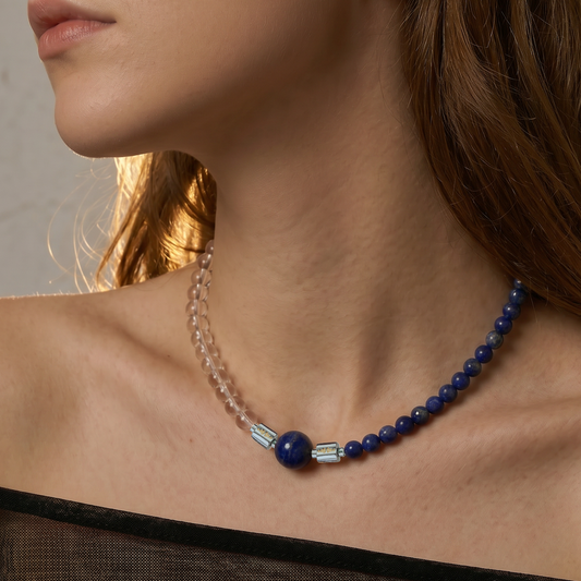 Lapis Lazuli & Clear Quartz Bracelet