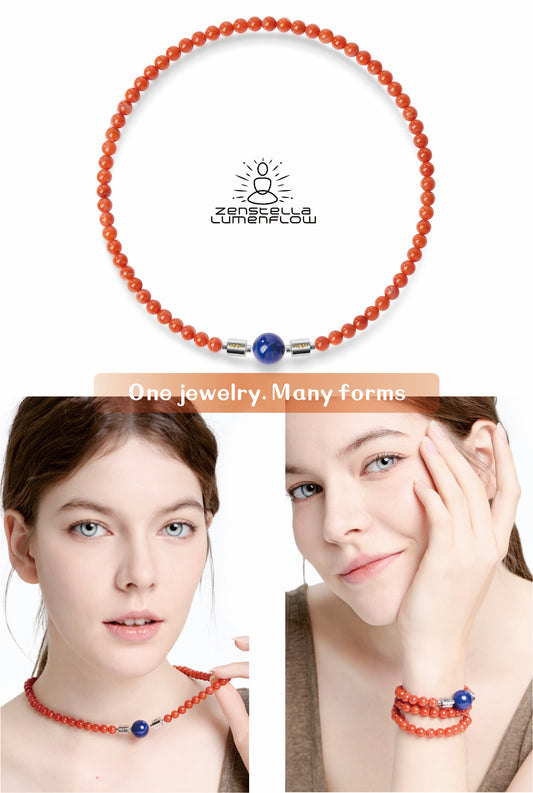 Lumenflow Necklace System — Red Agate (Nanhong Agate)