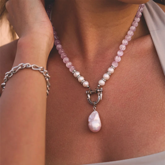 Lilt Kunzite & Baroque Pearl Necklace