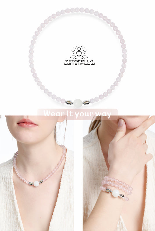 Lumenflow Necklace System — Rose Quartz
