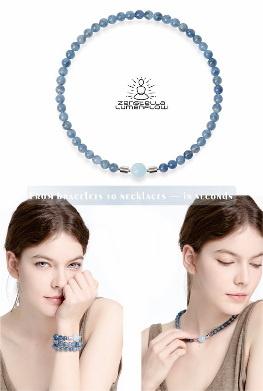 Lumenflow Necklace System — Deep Aquamarine