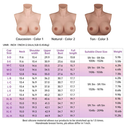 B-H Cup Upgraded Silicone Oil-Free Breastplate N8