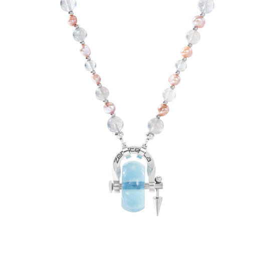 Pisces Moonstone & Aquamarine Necklace