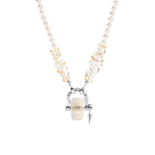 Gemini Citrine & Pearl Necklace