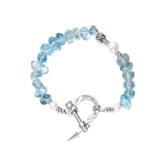 Vela Blue Topaz & Pearl Bracelet