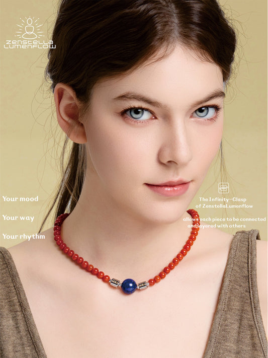 Lumenflow Necklace System — Red Agate (Nanhong Agate)