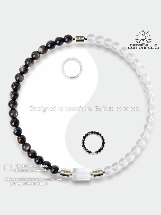 Lumenflow Bracelet System — Silver Obsidian