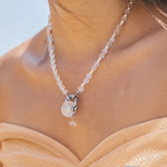 Cancer Moonstone & Pearl Necklace
