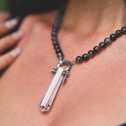 Trace Black Rutilated Quartz Necklace
