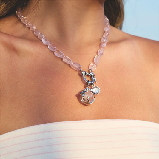 Keepsake Rose Quartz Locket Necklace