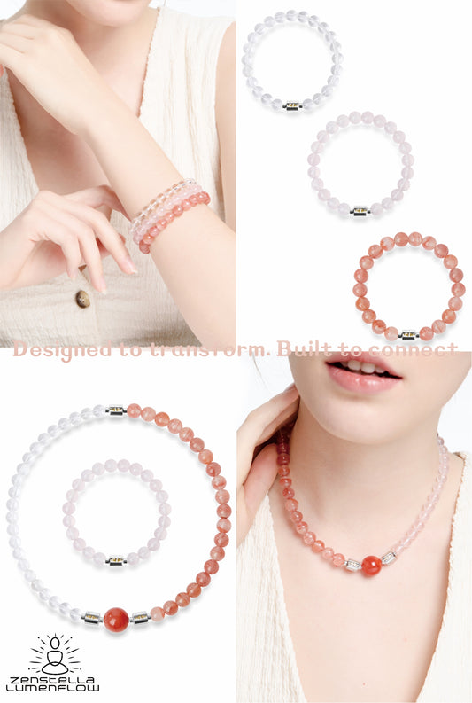 Lumenflow Bracelet System — Flower-pattern Red Agate